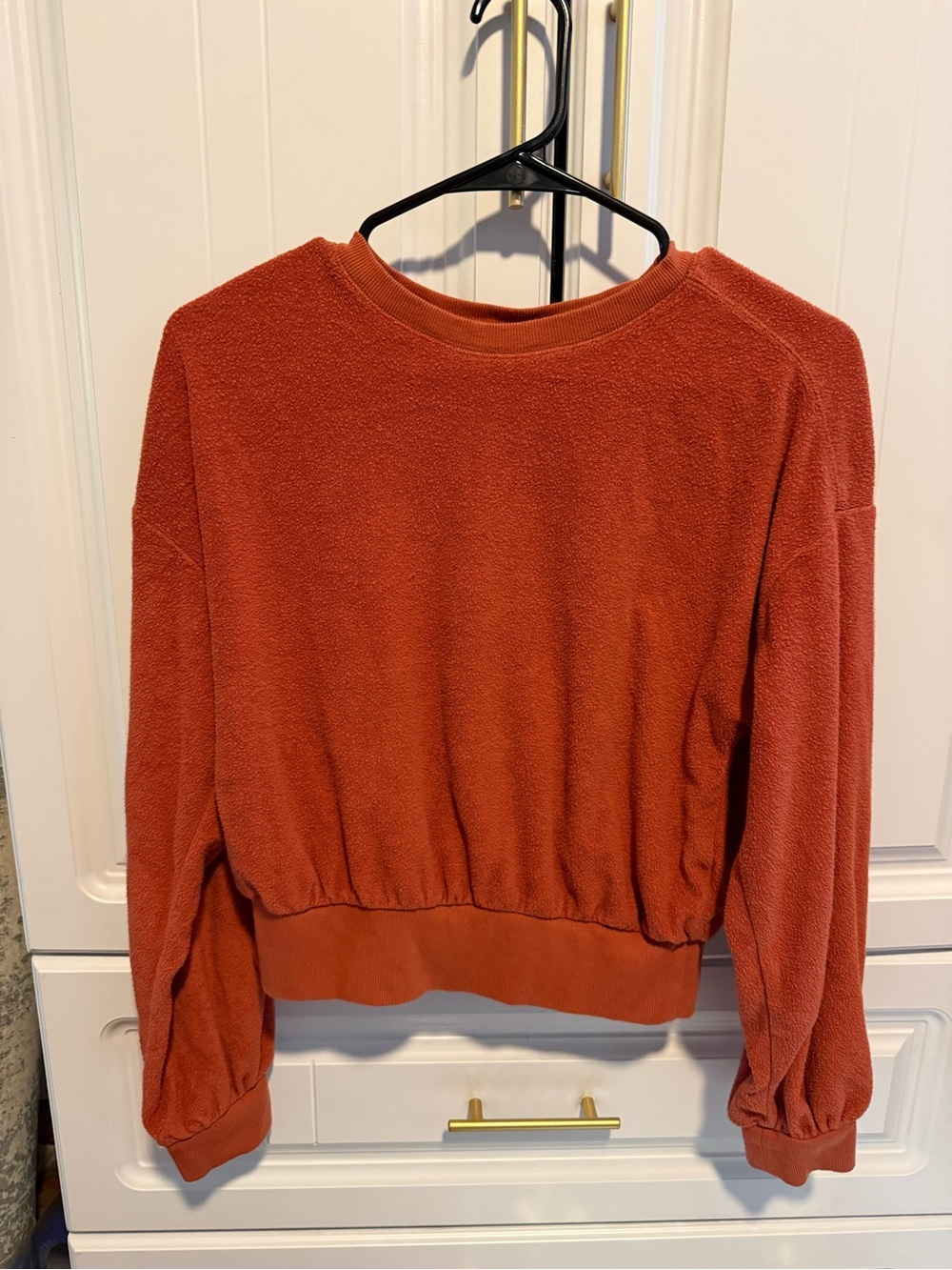 Universal Thread Rust Orange Textured Pullover Sweatshirt